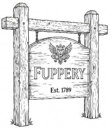 Fuppery Newsletter sign line drawing